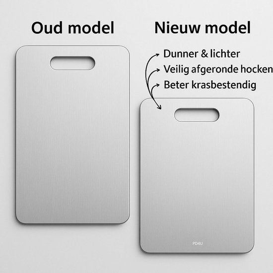 PD4U® 2 STUKS - Titanium Snijplank - Snijplankenset
