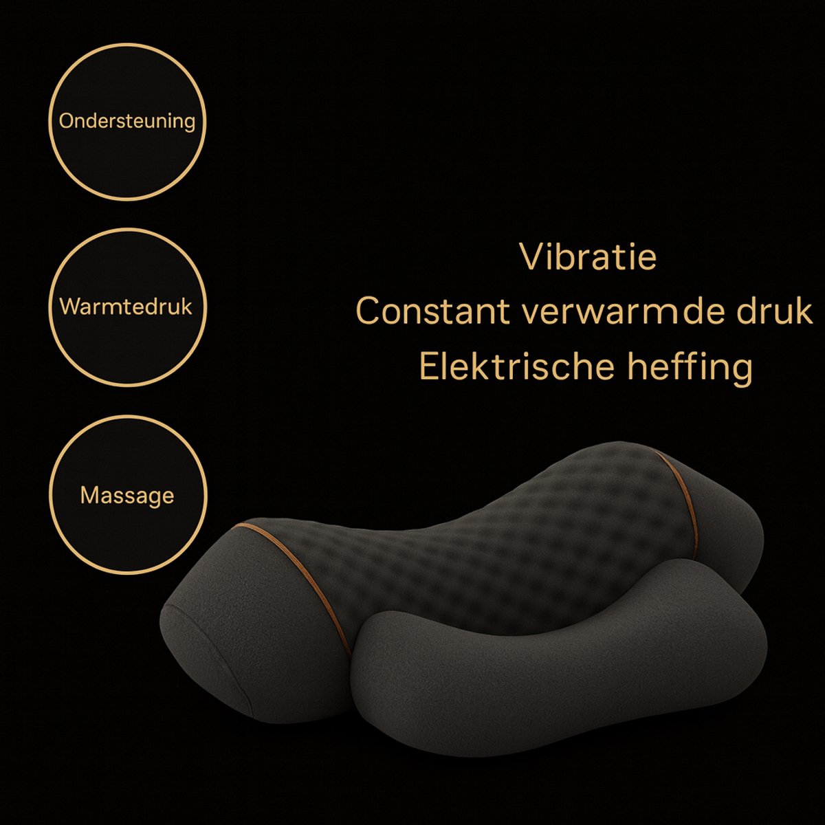 3-in-1 Nekmassage Apparaat met Warmtefunctie – Massagekussen voor Nek & Rug – Inclusief Verkoelende doek