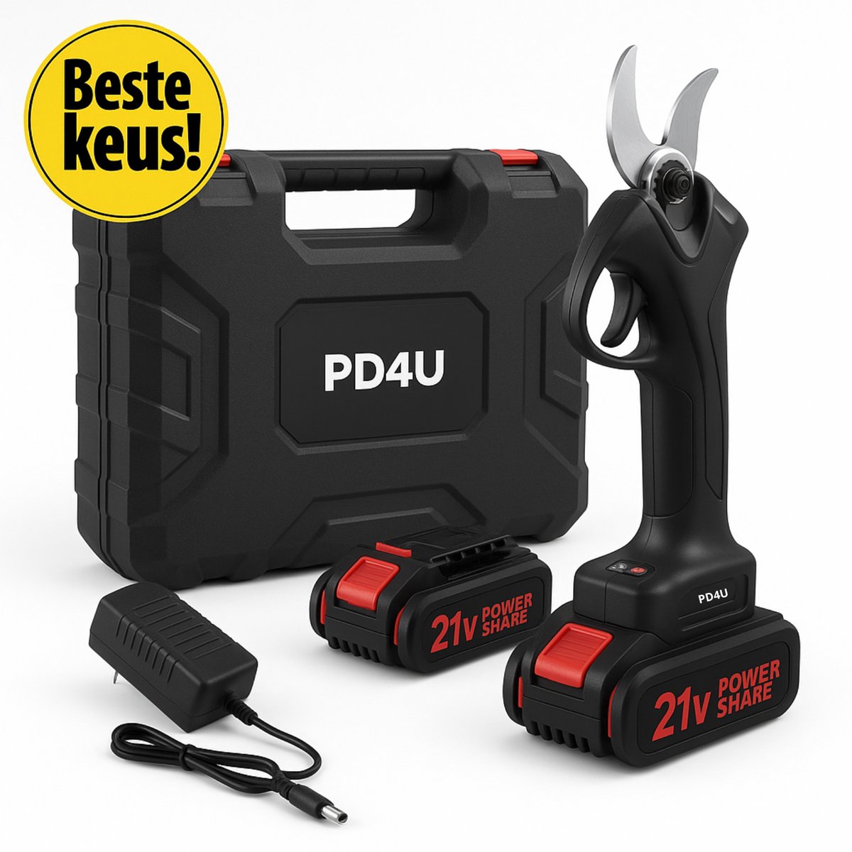 Elektrische Snoeischaar - Professioneel - Accu Snoeischaar - 2 Accu's - Tuinieren - Tuinschaar - 30mm