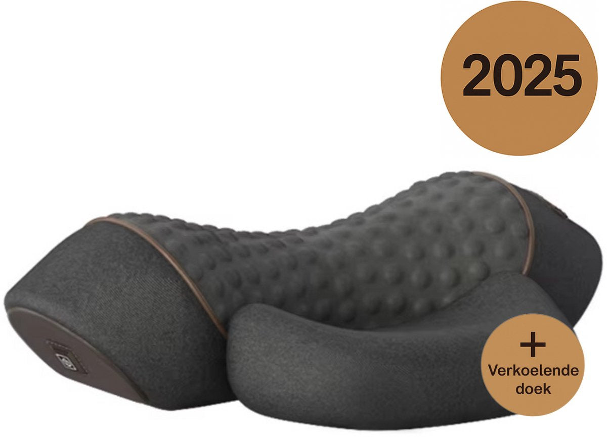 3-in-1 Nekmassage Apparaat met Warmtefunctie – Massagekussen voor Nek & Rug – Inclusief Verkoelende doek
