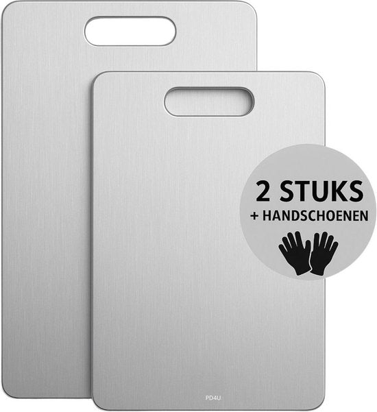 PD4U® 2 STUKS - Titanium Snijplank - Snijplankenset