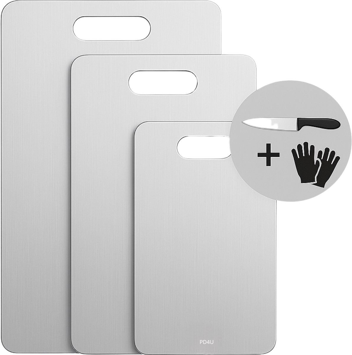 PD4U® 3 STUKS - Titanium Snijplank - Snijplankenset
