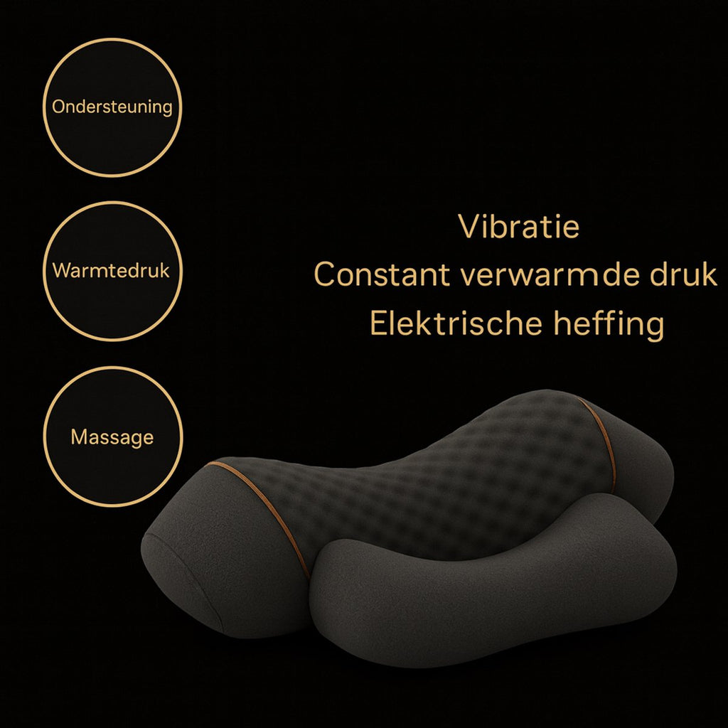 3-in-1 Nekmassage Apparaat met Warmtefunctie – Massagekussen voor Nek & Rug – Inclusief Verkoelende doek