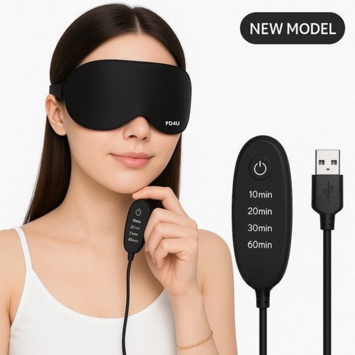 PD4U®  Verwarmd USB-elektrisch Oogmasker - Stoomkatoenen Masker voor Droge Ogen
